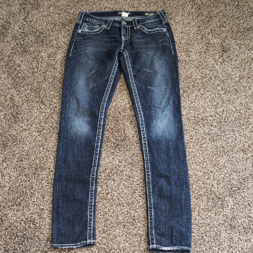 Silver Jeans Aiko Dark Blue Skinny Jeans Size 26x33 Women's